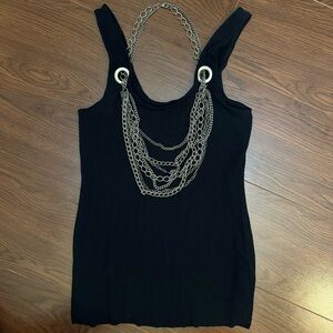 Bailey 44 Black Chain Tank Top Size Medium